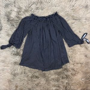 Eden & Olivia Navy Polkadot Blouse